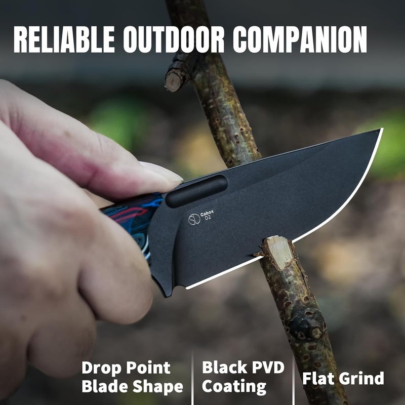 KIZER Cabox Fixed Blade Hunting Knife - 3.36" D2 Steel, G10 Handle with Sheath - Survival & Camping - 1048M1 - Image 2